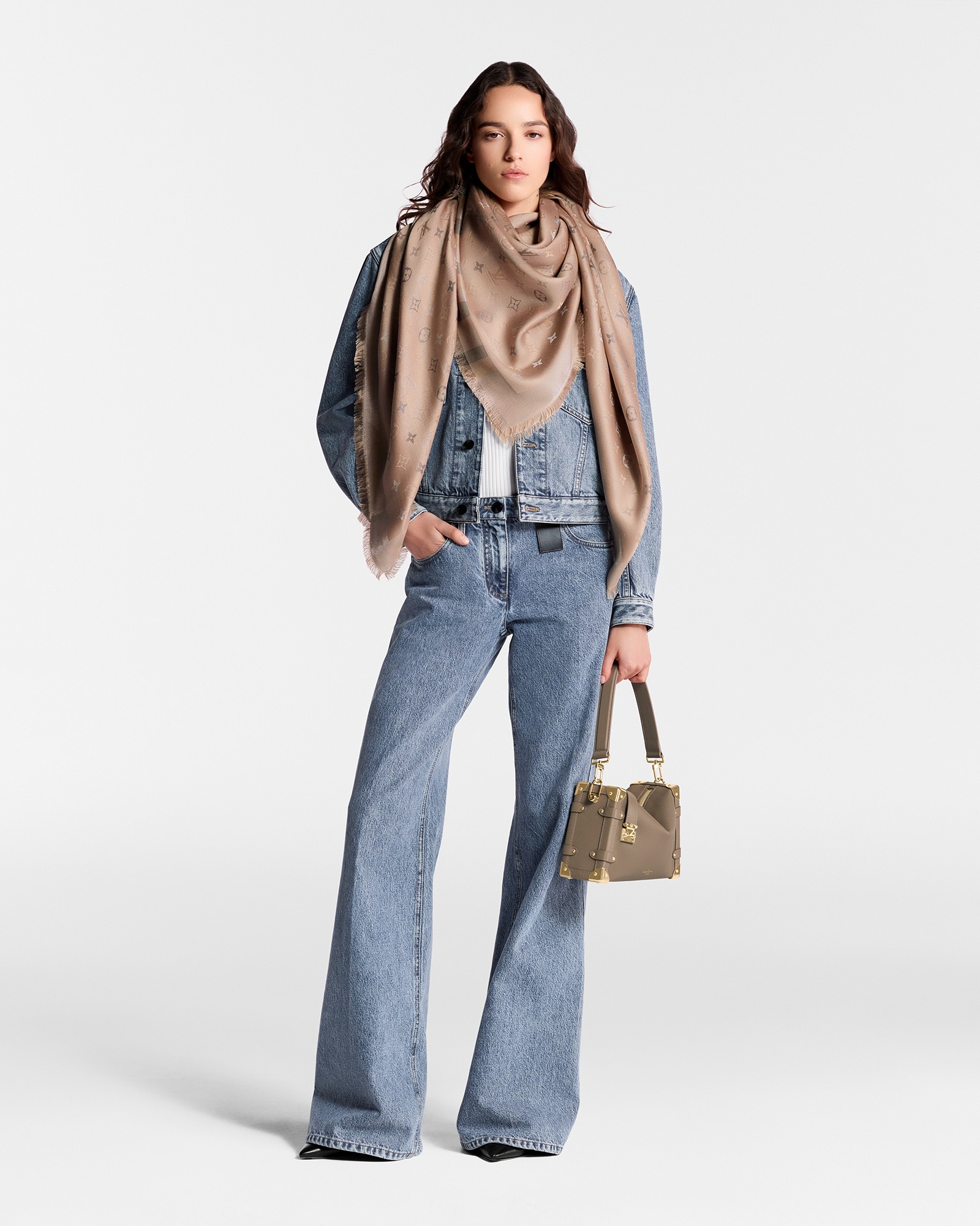 ストール(ルイ・ヴィトン) 美品 LOUIS VUITTON 大判ストール ショール ショール・モノグラム